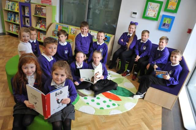 Pupils from Hebburn Lakes Primary School get used to their new surroundings.