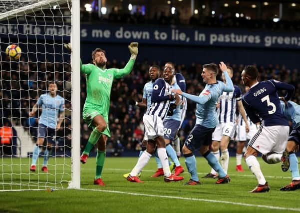 Ciaran Clark gets Newcastle back into the game at West Brom.