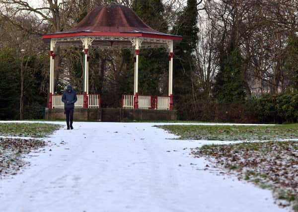 Icy conditions at West Park, South Shields
