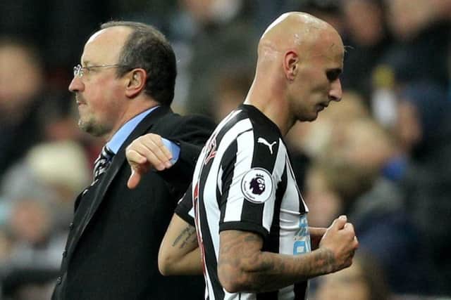 Jonjo Shelvey leaves the field after his dismissal