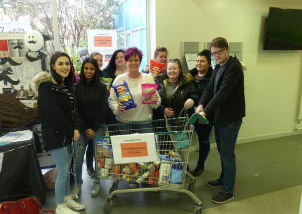 South Tyneside College students who collected good for the homeless