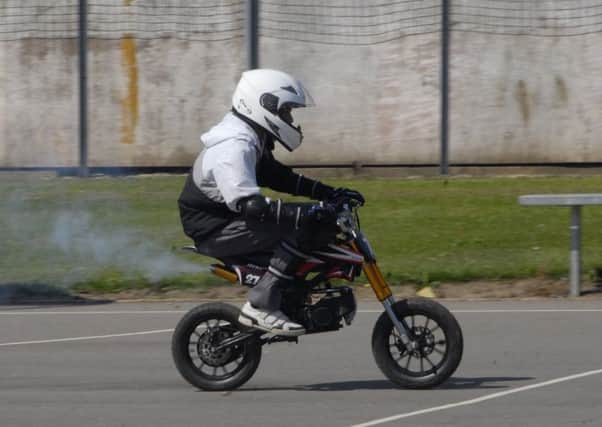 A mini moto rider