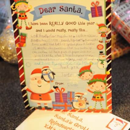 Ewan Thompson's letter to Santa.