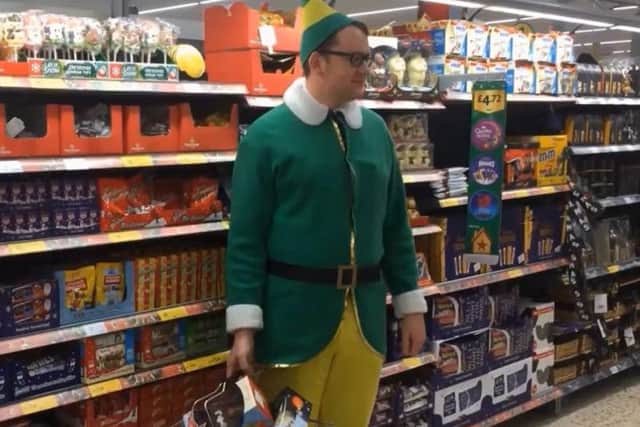 Doing the Christmas shopping. Picture: Jarrow Morrisons on YouTube.