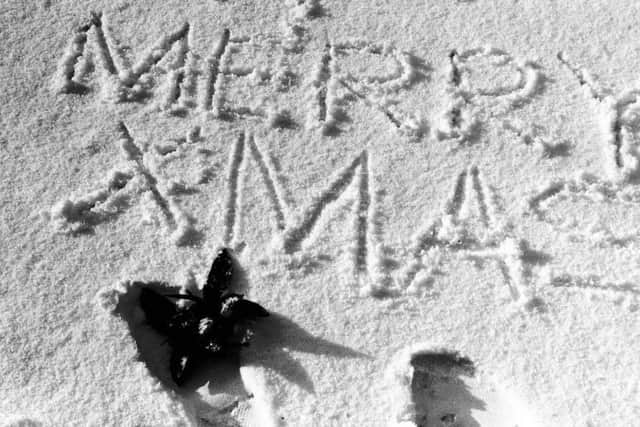 A Christmas message in Marine Park around 1950.