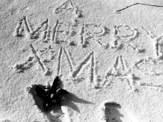 A Christmas message in Marine Park around 1950.