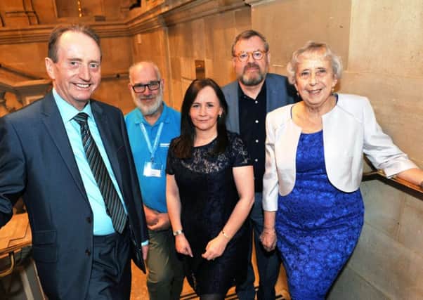 Former Mayor Coun Alan Smith and Mayoress Coun Moira Smith with charity representatives, Young Carer's Karen Ahmed, Diabetes UK's Dave Mason and Citizen Advice's Keith Palmer.