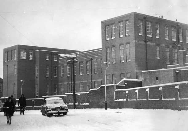 Stanhope Road Secondary School in the snow in February 1972.