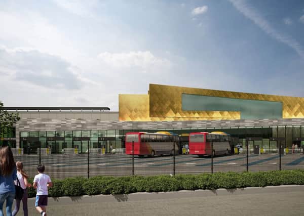 A computer generated image of the new transport interchange, viewed from Albemarle Street