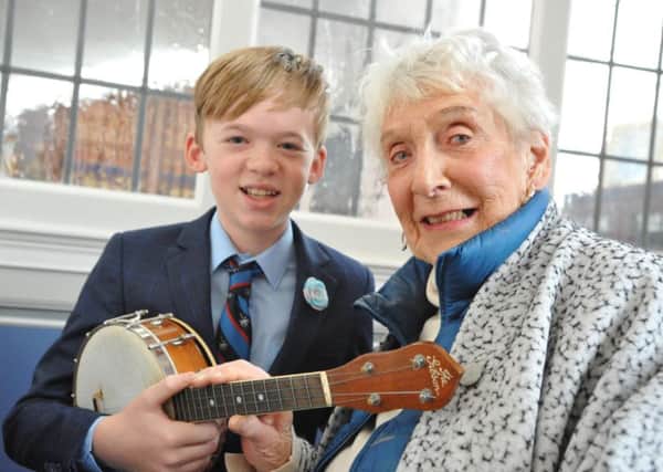 James Bassett plays a surprise performance for Jean MacDonald at St Hilda's Church, after she missed out on the Freemasons Christmas Party.