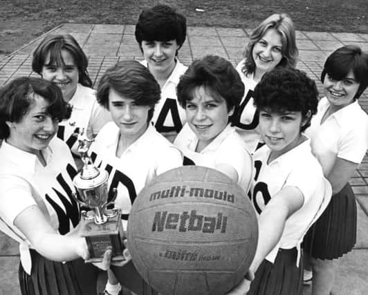 The netball team, front, from left, Christine Gardner, Anne McNaughton, Michelle Richardson and Paula Larkin; back, from left, Julie Thompson, Nicola Longstaff, Michelle Wood and Michelle Preston.