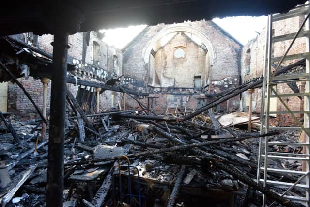 Jarrow Auction Rooms damaged by the fire.