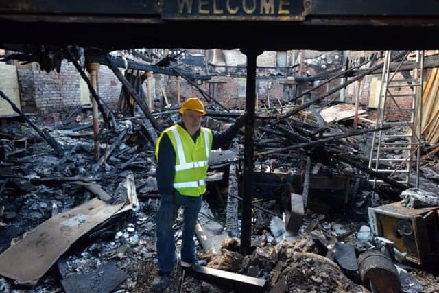 Brian Cairns at Jarrow Auction Rooms following the fire.