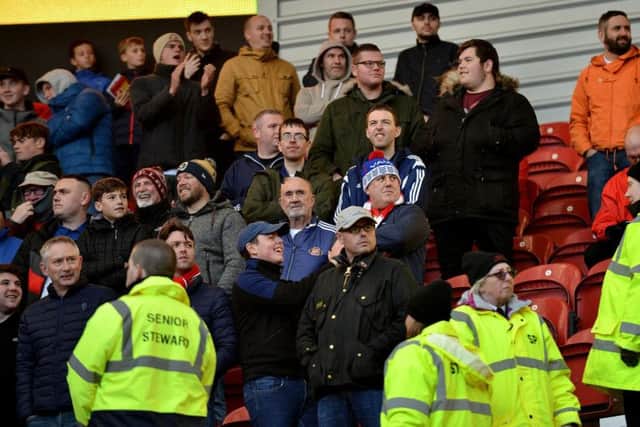 Sunderland fans pictured at the Riverside Stadium at the league game against Middlesbrough in November.
