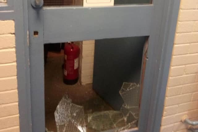 Doors were smashed in and repairs are estimated to cost thousands of pounds to repair.