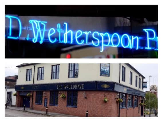 JD Wetherspoon, top, has unveiled 1.8m plans to expand the Wouldhave.