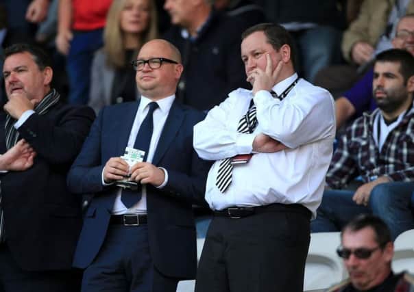Lee Charnley and Mike Ashley, right