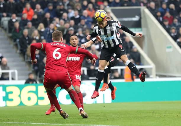 Dwight Gayle should have done better with a header against Swansea.