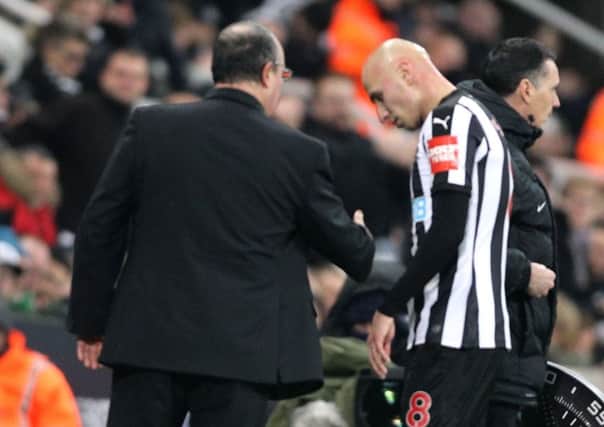 Newcastle United's Jonjo Shelvey is substituted during the match at St James's Park.