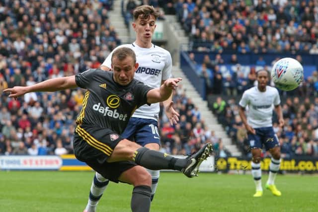 Lee Cattermole clears against Preston