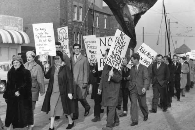 A section of the anti-pay pause demonstration, organised by South Shields Labour Party and Trades Council, pictured approaching Ocean Road on the way to the Town Hall.