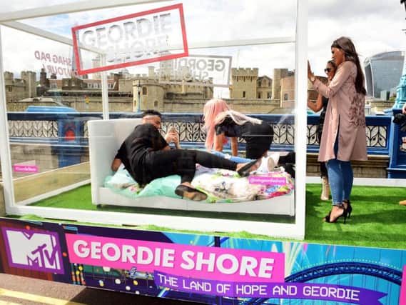 Grodie Shore cast members during a photocall to launch series 15 of the MTV reality show. Pic: PA.
