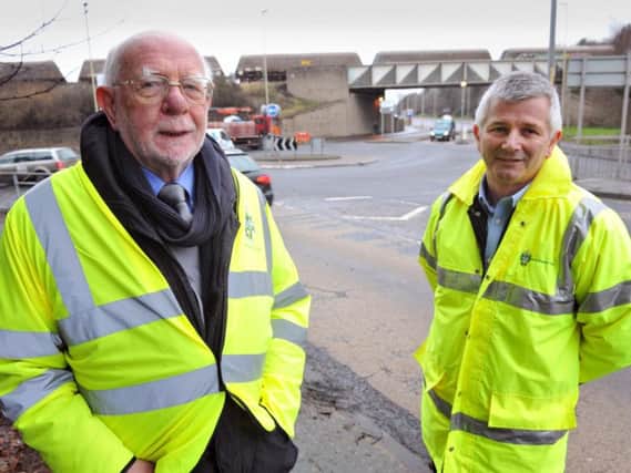 Councillor Allan West with Bob Gibbon of Galliford Try.