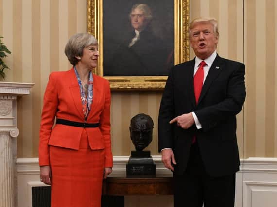 Prime Minister Theresa May meeting US President Donald Trump in January 2017. Picture: PA.