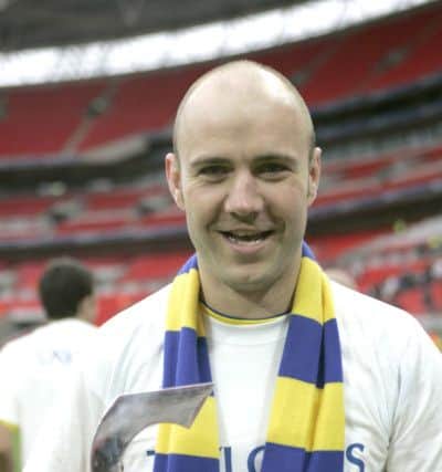Paul Chow with the man of the match award he won in the 2010 FA Vase final.