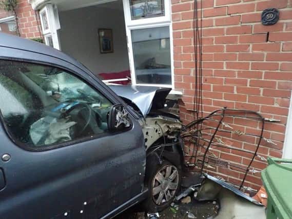 The crash scene in Staneway, Leam Lane Estate. Credit: TWFRS.