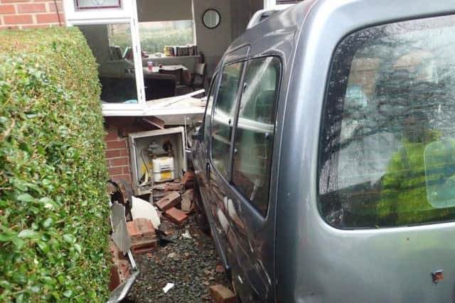 The crash scene in Staneway, Leam Lane Estate. Credit: TWFRS.