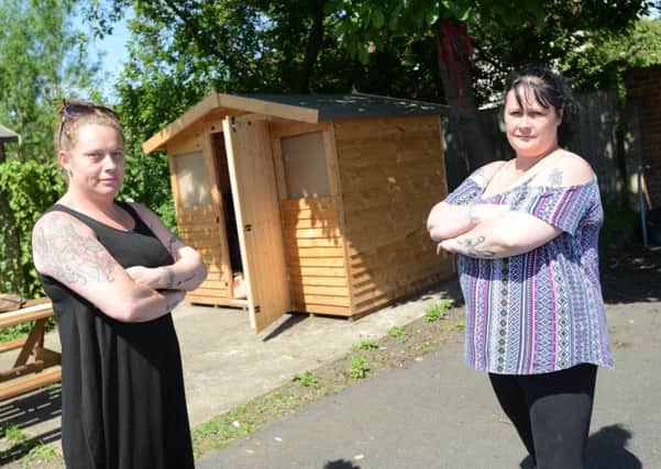 Angie Comerford, left, and Jo Durkin of Hebburn Helps following a previous break-in in June last year.