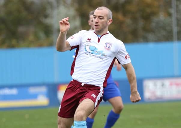 Gavin Cogdon on the ball for Shields. Picture by Peter Talbot.