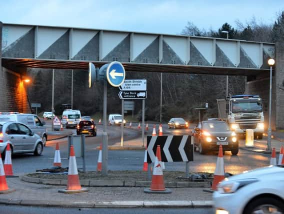 Work begins on South Shields's Arches roundabout.