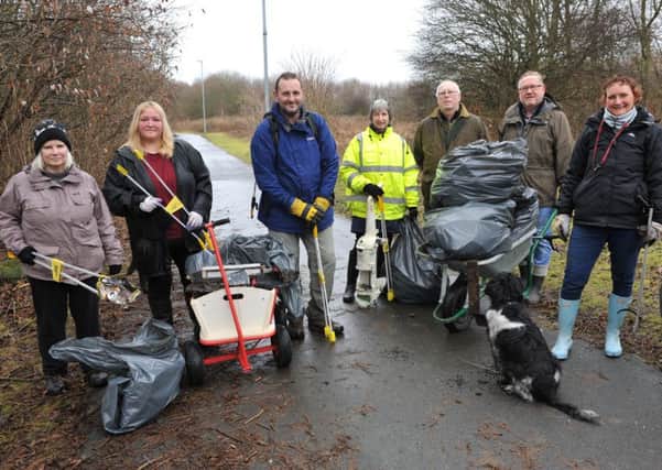Friends of Temple Park carrying out a litter pick around the park.