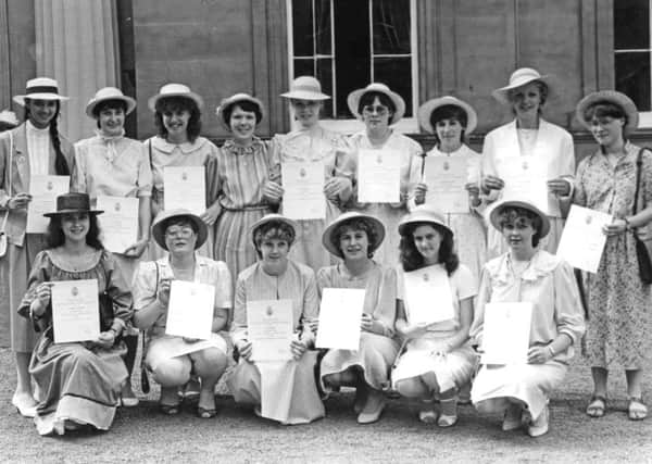 Members of De La Salle Youth Club, South Shields, with their Duke of Edinburgh gold awards in July 1983.