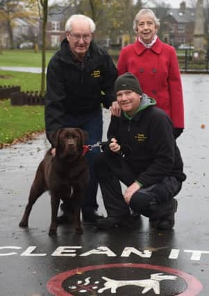 Coun Moira Smith with the Friends of West Park Jarrow, volunteer Brian Whalen, chairman Paul Moore and dog Marley.