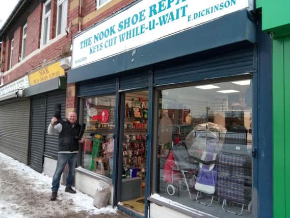 Cobbler Mark Dalton has been selling plenty of wellies to customers during the last few days.