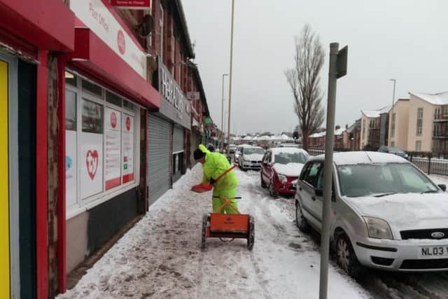 South Tyneside Homes staff have been out gritting the pavements at the Nook.