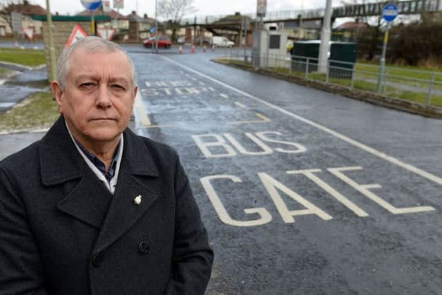 Ralph Jackson at the Bus Lane close to the junction of Edinburgh Road and Newcastle Road. Picture by FRANK REID