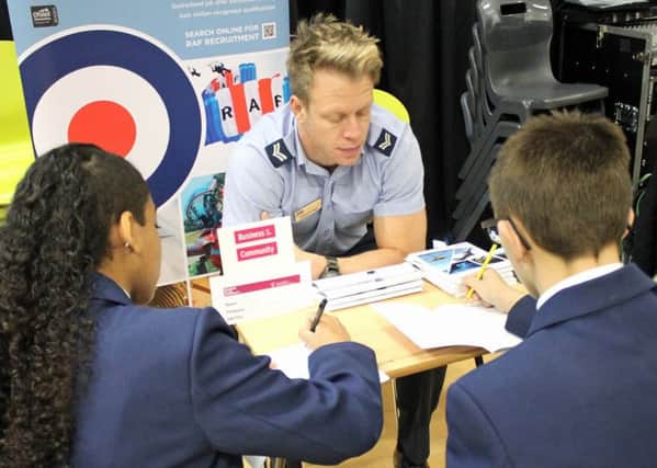 Youngsters at South Shields School take part in a careers event.