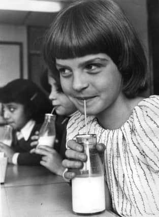 Back in September 1978, Dawn Scott, 10, of Laygate Junior School, samples the return of free school milk.
