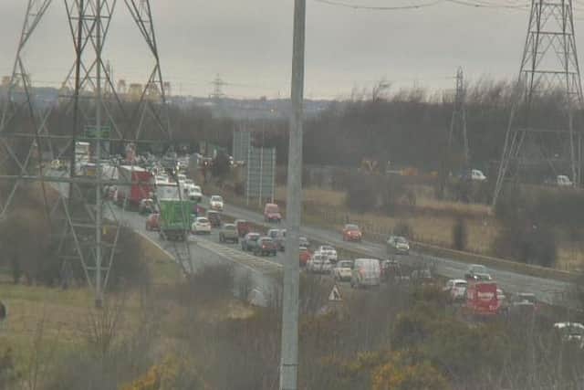 The collision is said to involve seven vehicles. Picture by NE Traffic Cameras.