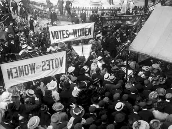 Demonstrating in demand for womens votes.