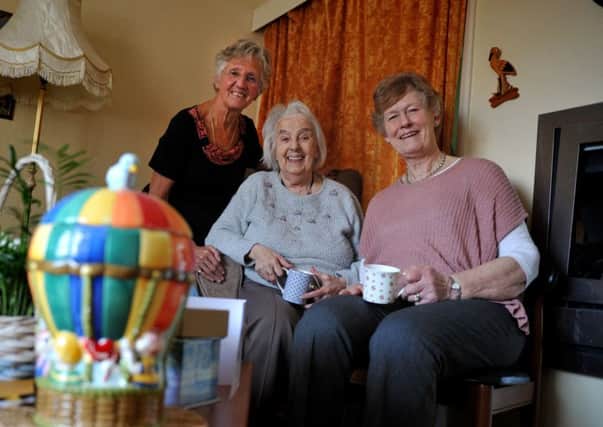 Coun Nancy Maxwell with Whitburn resident Olive Palmer and befriender Carole Valance.