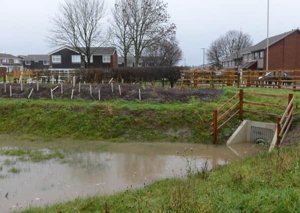 Flood defences at Durham Drive, Fellgate