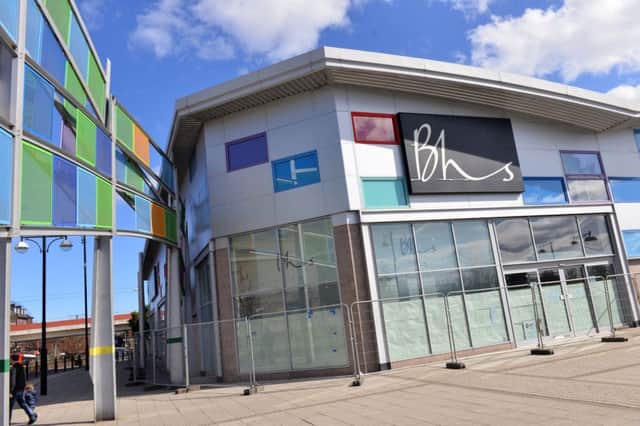 Barriers have gone up outside the former BHS store in South Shields, which is set to become an B&M.