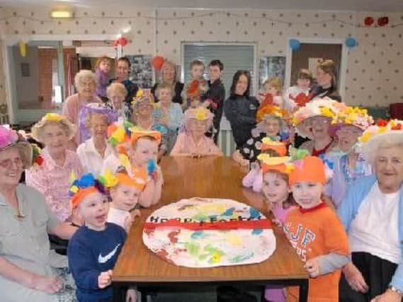 Easter fun at Hallgarth House sheltered housing complex, in South Shields, in 2004.