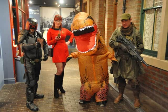 Paul Bryson, Sharon Harrison, Andrew Lawler and Dennis Hewitt at the Sci-fi Fair, South Shields Museum and Art Gallery.