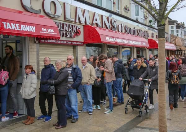 Queues for fish and chips on Good Friday in South Shields. Picture: Tom Banks